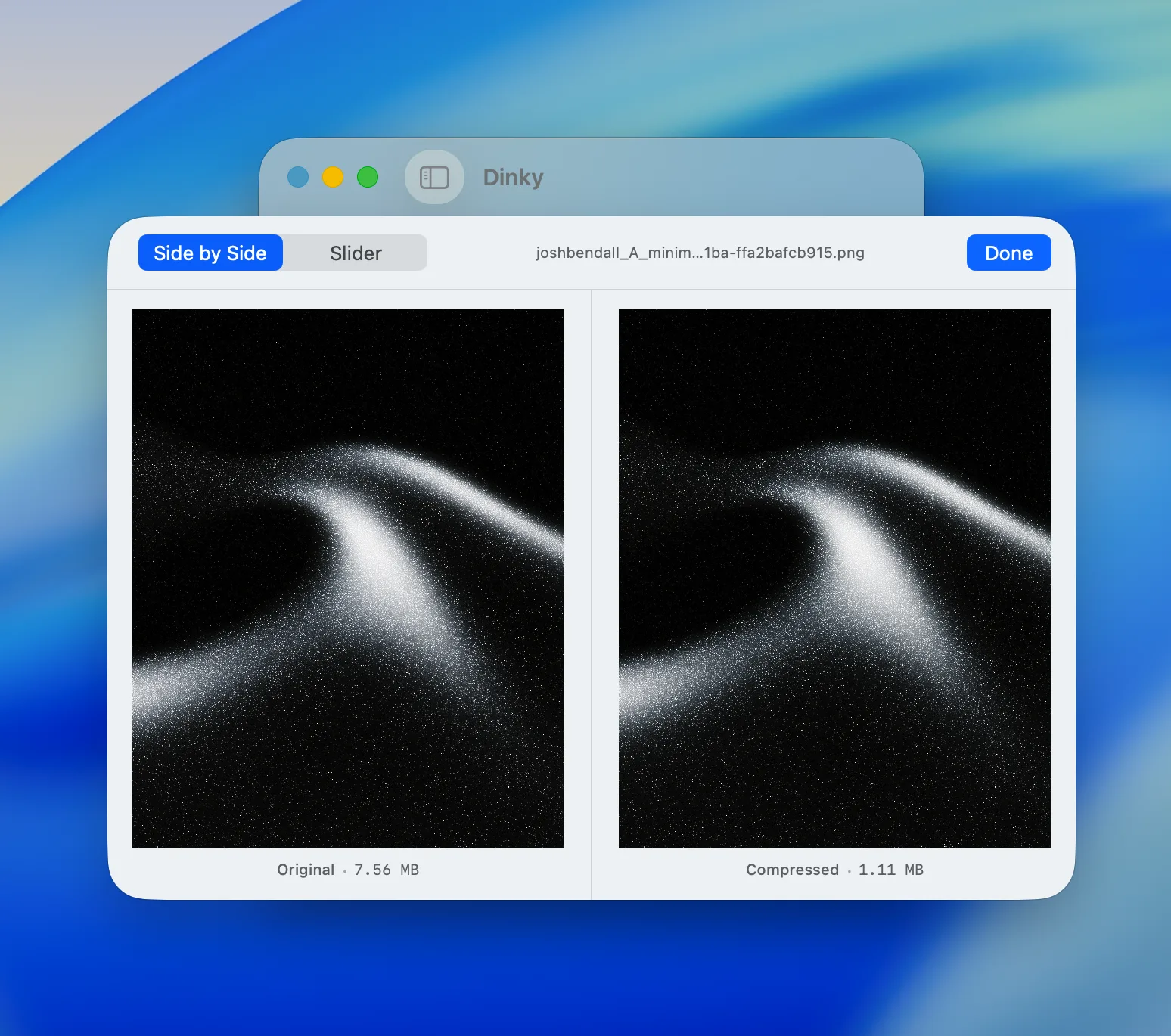 Dinky before and after preview